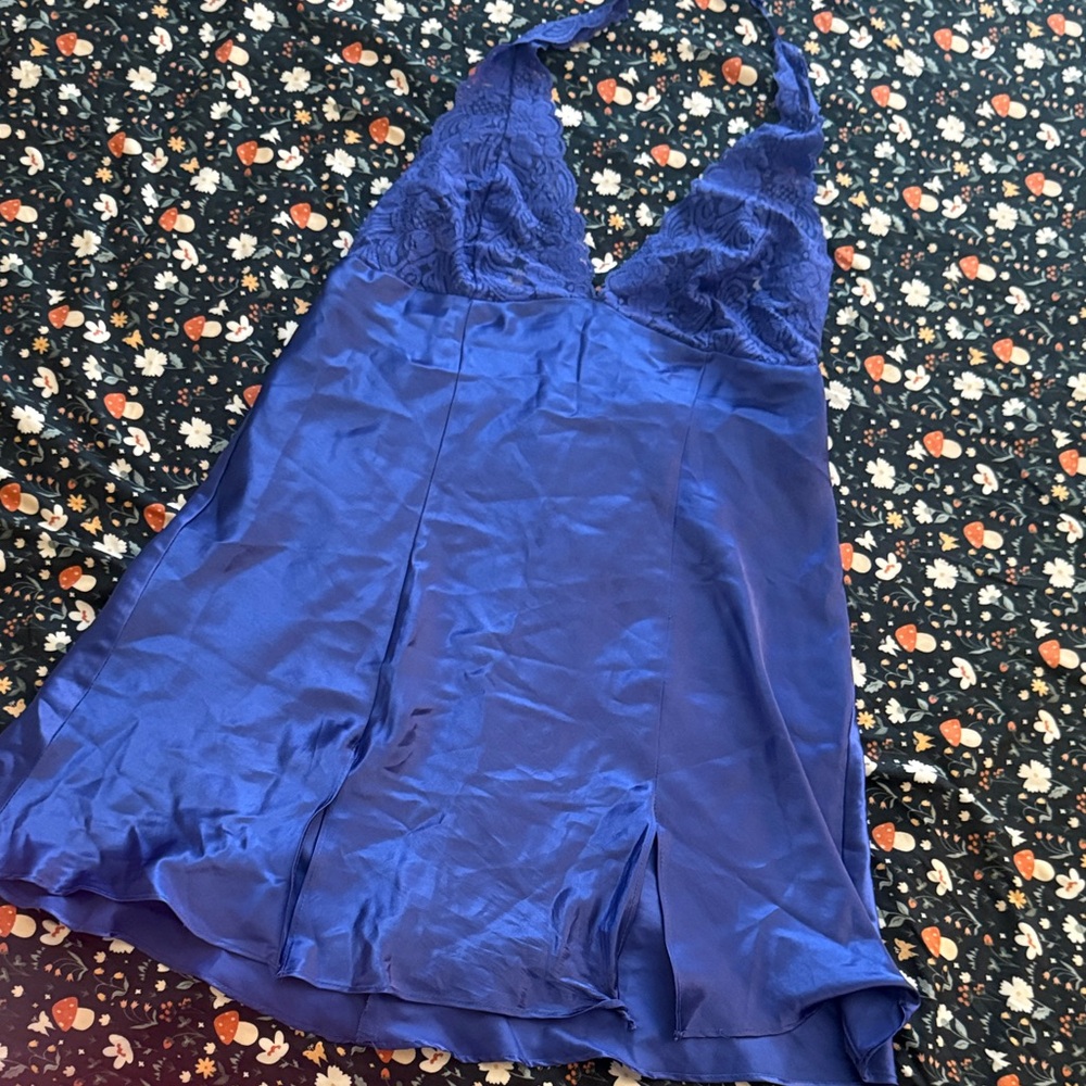 purpley blue lingerie slip dress
